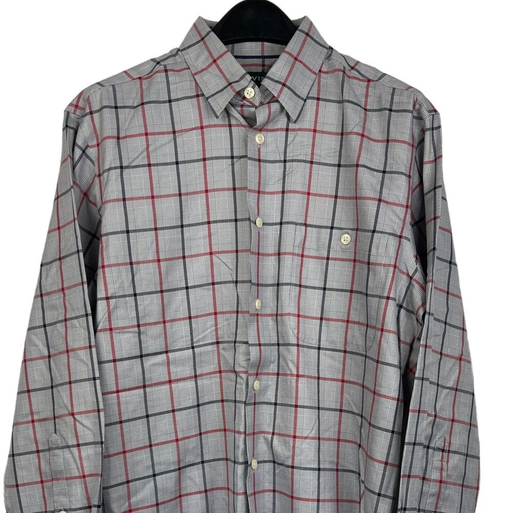 Orvis Mens Medium 100% Cotton Lightweight Long Sleeve Button Up Gray‎ Plaid